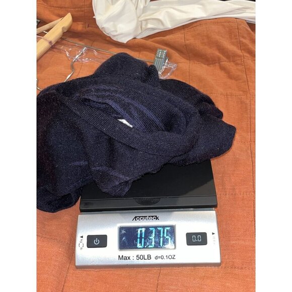 Sandro Blue  Sheer Leaf Long Sleeve Knit Pullover Sweater Women's Size Lage - Picture 8 of 8